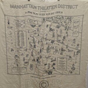 Vintage DKNY silk scarf of Manhattan Theatre District